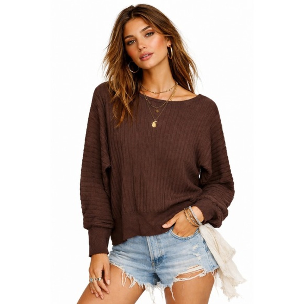 Pinque‎ Franchesca Long Sleeve Sweater Women Size S Brown NWT